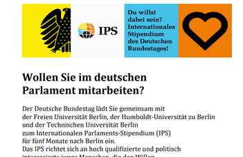 Internationales Stipendium des Deutschen Bundestages: Felhívás végzős hallgatók számára: Ösztöndíj-lehetőség a német parlamentben.
