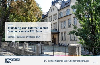 Einladung zum Internationalen Sommerkurs der FSU Jena
